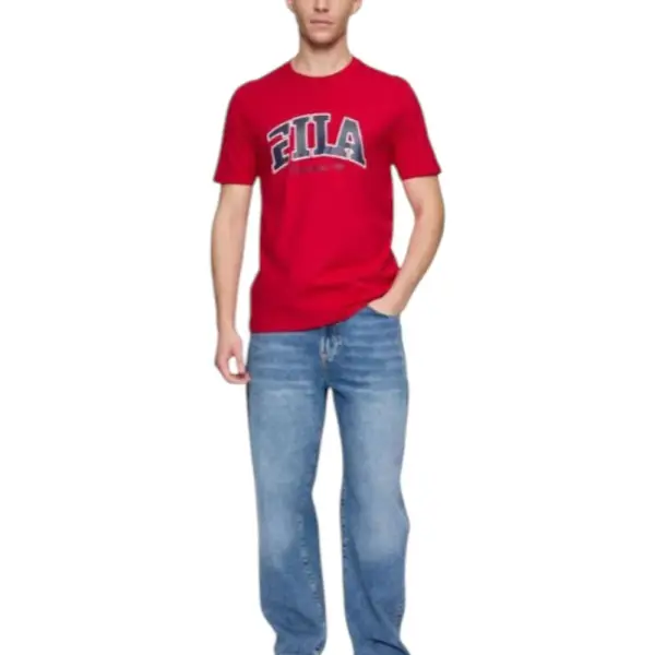Fila - Ανδρικό T-shirt Lanaken Regular Fit FAM0882-30002 Κόκκινο FAM0882-30002