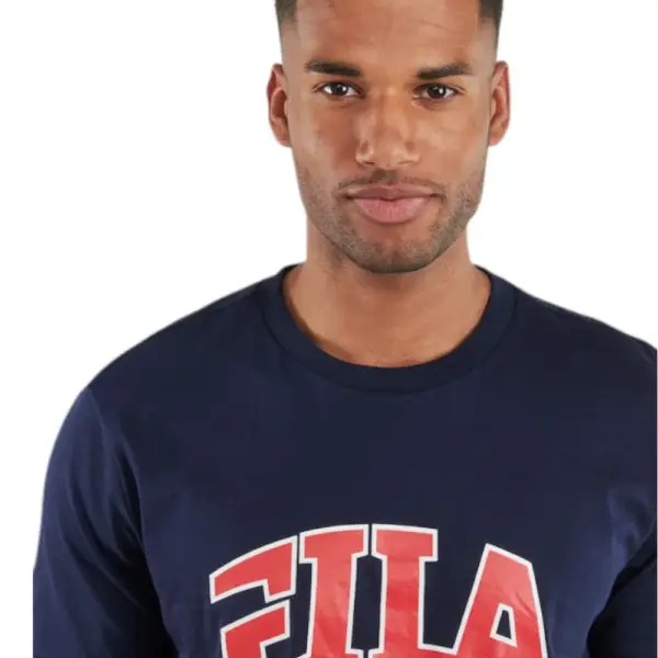 Fila - Ανδρικό T-shirt Lanaken Regular Fit FAM0882-50004 Μπλε Σκούρο FAM0882-50004