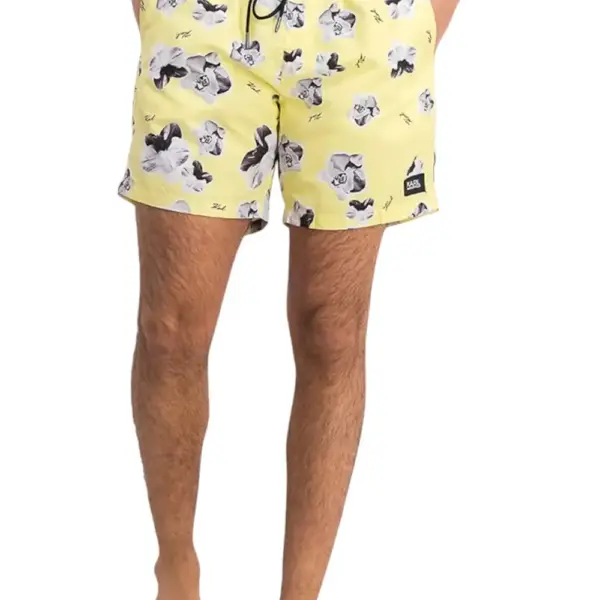 Karl Lagerfeld - Ανδρικό Μαγιό Σορτς με Σχέδια KL20MBM12-YELLOW Κίτρινο