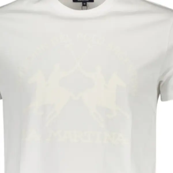 La Martina - Ανδρικό T-Shirt Slim Fit XMR005-JS206-00001 Λευκό XMR005-JS206-00001