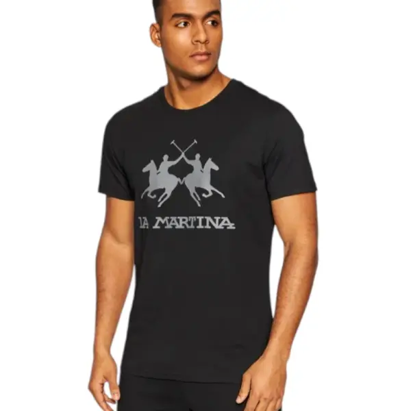 La Martina - Ανδρικό T-Shirt Slim Fit XMR005-JS206-09999 Μαύρο