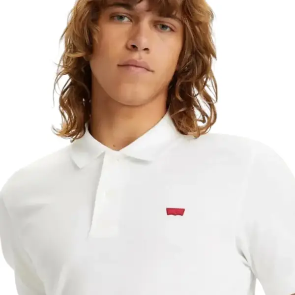 Levi's - Ανδρικό Polo T-shirt Slim Fit Housemark A4842-0002 Λευκό A4842-0002