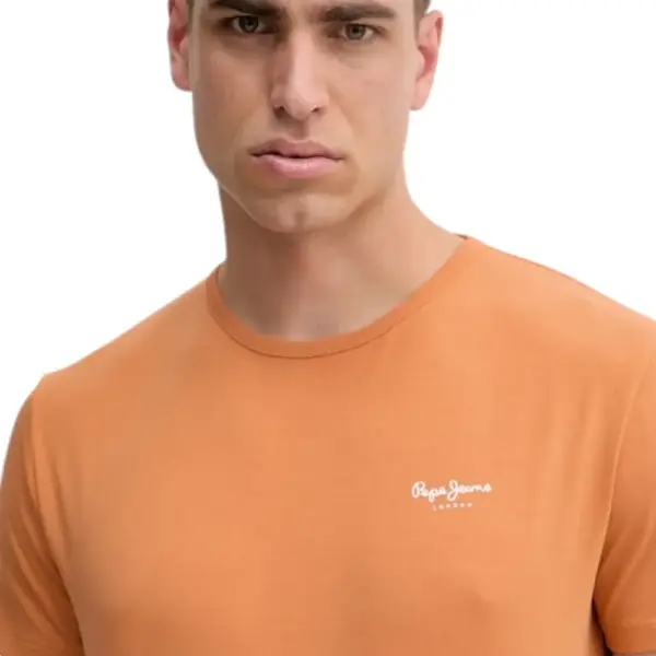 Pepe Jeans - Ανδρικό T-shirt Original Basic 3 N Slim Fit PM508212-166 Πορτοκαλί PM508212-166