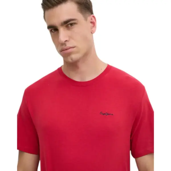 Pepe Jeans - Ανδρικό T-shirt Contrast Connor Regular Fit PM509933-285 Κόκκινο PM509933-285