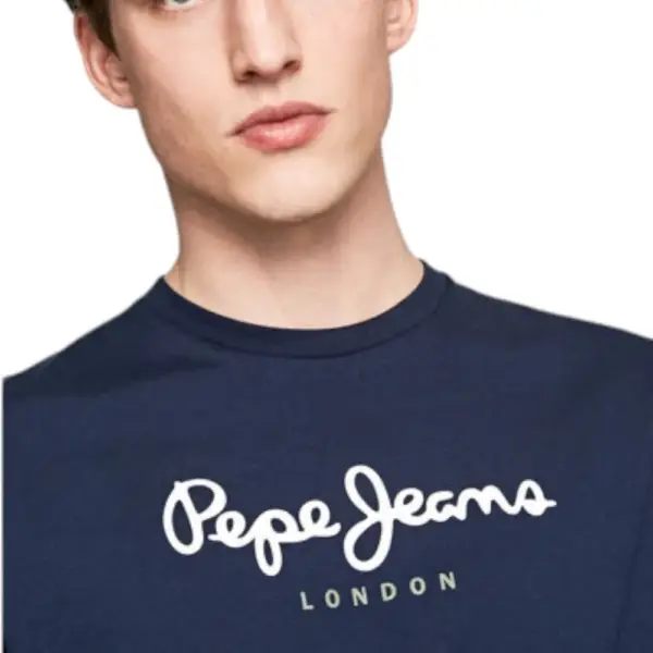 Pepe Jeans - Ανδρικό T-shirt Original Stretch PM508210-595 Μπλε Σκούρο PM508210-595