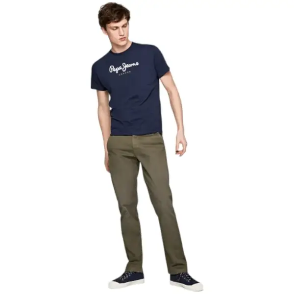 Pepe Jeans - Ανδρικό T-shirt Original Stretch PM508210-595 Μπλε Σκούρο PM508210-595