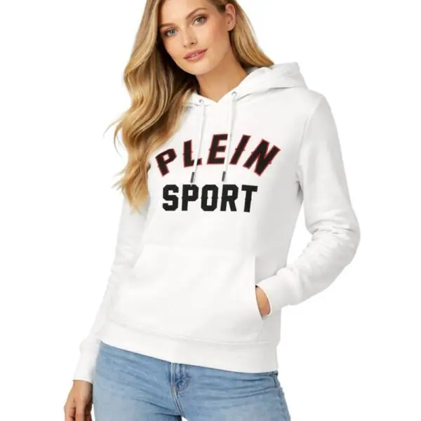 Plein Sport - Γυναικείο Φούτερ με Κουκούλα DFPS206-01 Λευκό