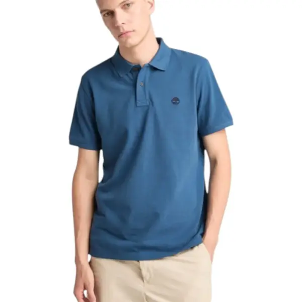 Timberland - Ανδρικό T-shirt Polo με Λογότυπο TB0A6VDP-288 Μπλε