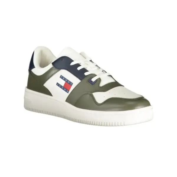 Tommy Hilfiger - Ανδρικά Δερμάτινα Sneakers Tjm Retro Basket Ess EM0EM01395-M00 Χακί EM0EM01395-M00