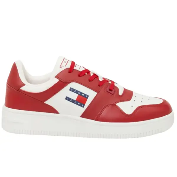 Tommy Hilfiger - Ανδρικά Δερμάτινα Sneakers Tjm Retro Basket Ess EM0EM01395-XLD Κόκκινο