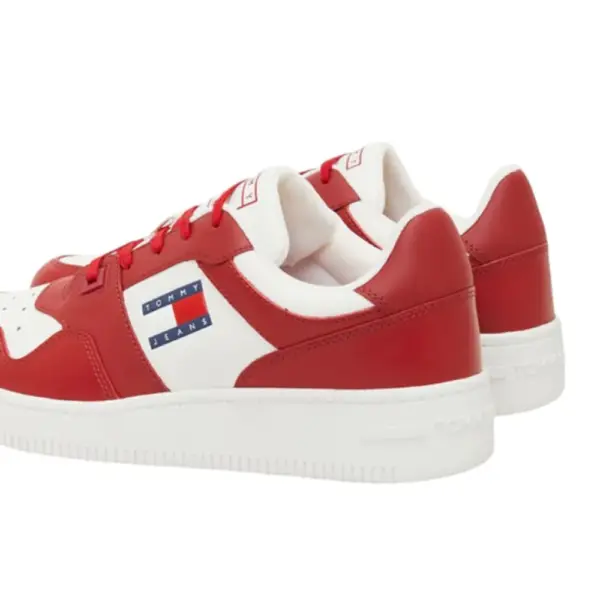 Tommy Hilfiger - Ανδρικά Δερμάτινα Sneakers Tjm Retro Basket Ess EM0EM01395-XLD Κόκκινο EM0EM01395-XLD