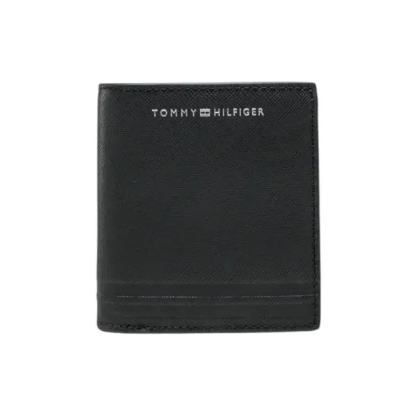 Tommy Hilfiger - Ανδρικό Δερμάτινο Πορτοφόλι Th Business Leather Trifold AM0AM10984-BDS Μαύρο