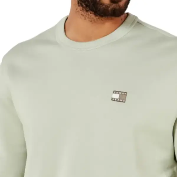 Tommy Hilfiger - Ανδρική Μπλούζα Φούτερ Reg Badge Crew Ext DM0DM20660-M1C Πράσινο DM0DM20660-M1C