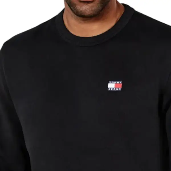 Tommy Hilfiger - Ανδρική Μπλούζα Φούτερ Reg Badge Crew Ext DM0DM20660-BDS Μαύρο DM0DM20660-BDS
