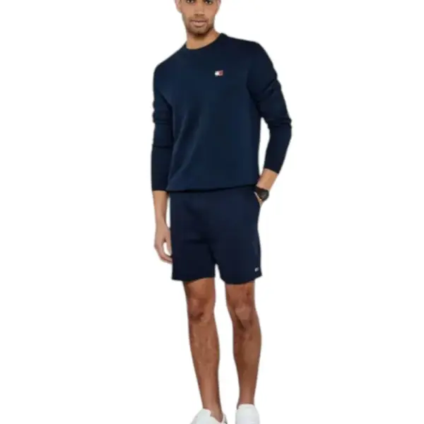 Tommy Hilfiger - Ανδρική Μπλούζα Φούτερ Reg Badge Crew Ext DM0DM20660-C1G Μπλε Σκούρο DM0DM20660-C1G