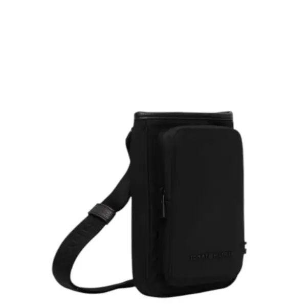 Tommy Hilfiger - Ανδρική Τσάντα Ώμου / Χιαστί Th Logotype AM0AM12683-BDS Μαύρο AM0AM12683-BDS