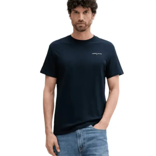 Tommy Hilfiger - Ανδρικό T-shirt Linear Chest Slim Fit DM0DM21780-C1G Μπλε Σκούρο