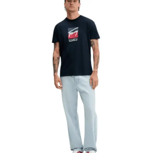 Tommy Hilfiger - Ανδρικό T-shirt Tjm Reg Rwb Dna Tee Dark DM0DM21940-C1G Μπλε Σκούρο DM0DM21940-C1G