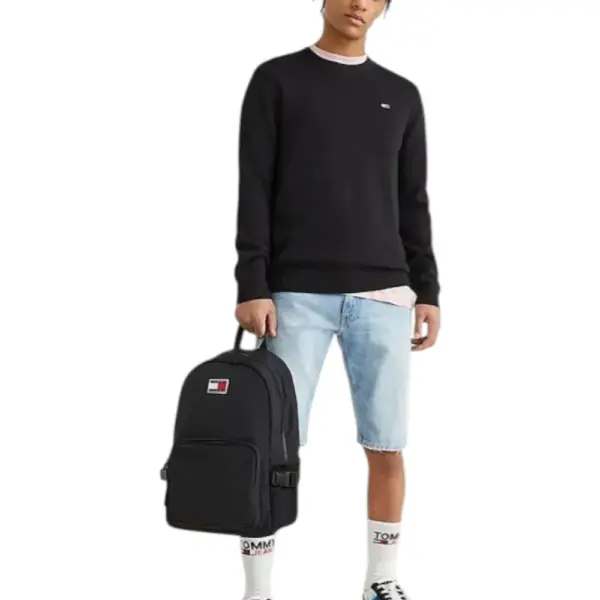 Tommy Hilfiger - Ανδρικό Πουλόβερ Essential Slim Fit DM0DM18370-BDS Μαύρο DM0DM18370-BDS