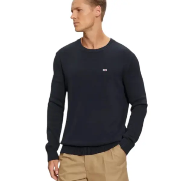 Tommy Hilfiger - Ανδρικό Πουλόβερ Essential Slim Fit DM0DM18370-C1G Μπλε Σκούρο