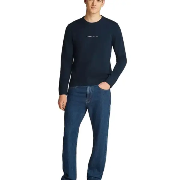 Tommy Hilfiger - Ανδρικό Πουλόβερ Linear Small Chest DM0DM20299-C1G Μπλε Σκούρο DM0DM20299-C1G