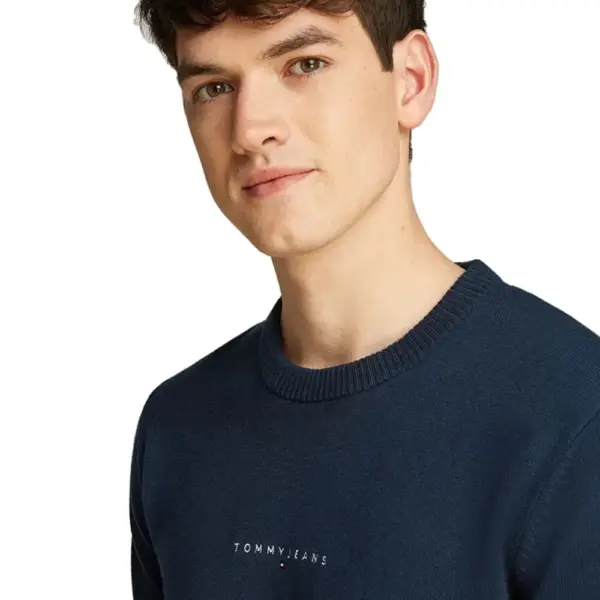 Tommy Hilfiger - Ανδρικό Πουλόβερ Linear Small Chest DM0DM20299-C1G Μπλε Σκούρο DM0DM20299-C1G