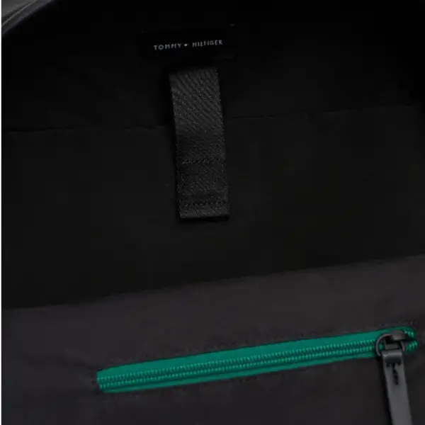 Tommy Hilfiger - Ανδρικό Σακίδιο Th Pique Pocket Dome Backpack AM0AM12973-BDS Μαύρο AM0AM12973-BDS