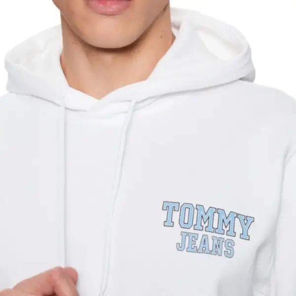 Tommy Hilfiger - Ανδρικό Φούτερ με Κουκούλα DM0DM16365-YBR Λευκό DM0DM16365-YBR