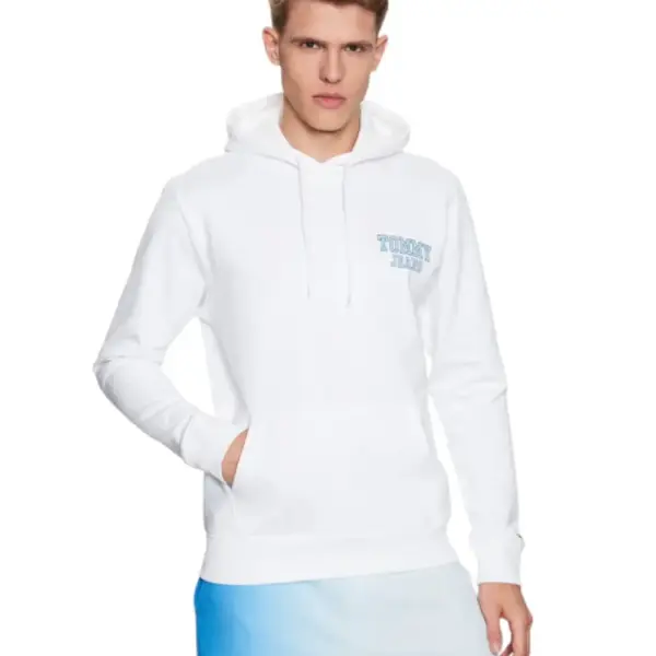 Tommy Hilfiger - Ανδρικό Φούτερ με Κουκούλα DM0DM16365-YBR Λευκό