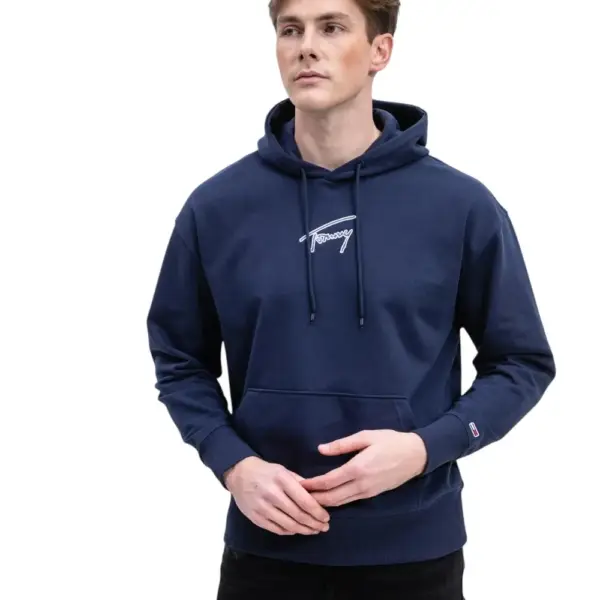 Tommy Hilfiger - Ανδρικό Φούτερ με Κουκούλα και Τσέπες DM0DM15796-C87 Μπλε Ναυτικό