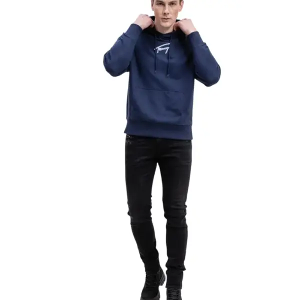 Tommy Hilfiger - Ανδρικό Φούτερ με Κουκούλα και Τσέπες DM0DM15796-C87 Μπλε Ναυτικό DM0DM15796-C87