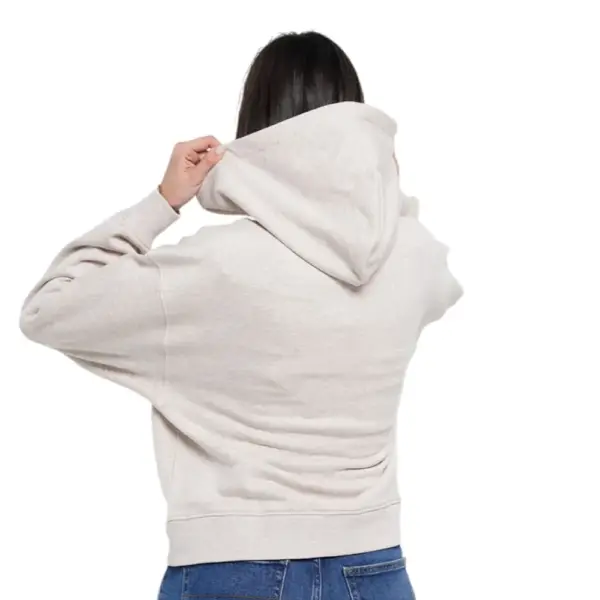 Tommy Hilfiger- Γυναικεία Ζακέτα με Κουκούλα Boxy Badge DW0DW19412-AE3 Μπεζ DW0DW19412-AE3