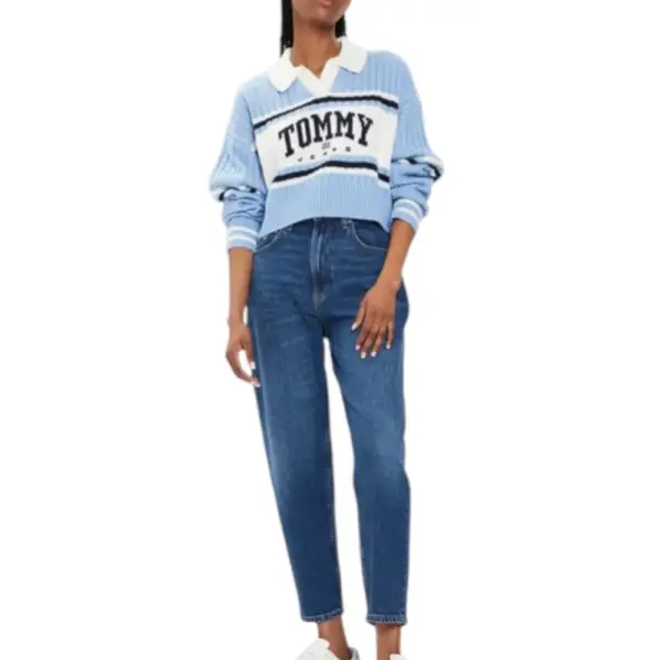 Tommy Hilfiger - Γυναικείο Jean Ultra High Rise Mom Fit DW0DW19244-1BK Μπλε DW0DW19244-1BK