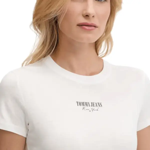 Tommy Hilfiger - Γυναικείο T-shirt Essential Logo2 Slim Fit DW0DW20913-YBL Λευκό DW0DW20913-YBL