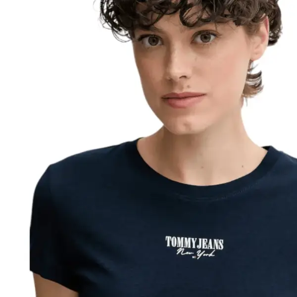 Tommy Hilfiger - Γυναικείο T-shirt Essential Logo2 Slim Fit DW0DW20913-C1G Μπλε Σκούρο DW0DW20913-C1G