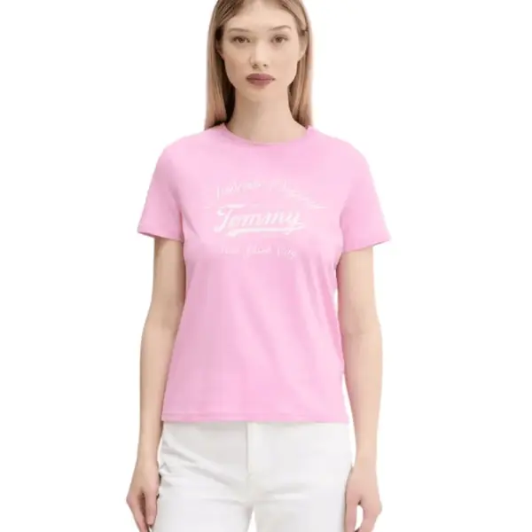Tommy Hilfiger - Γυναικείο T-shirt Essential Regular Fit DW0DW21404-U06 Ροζ