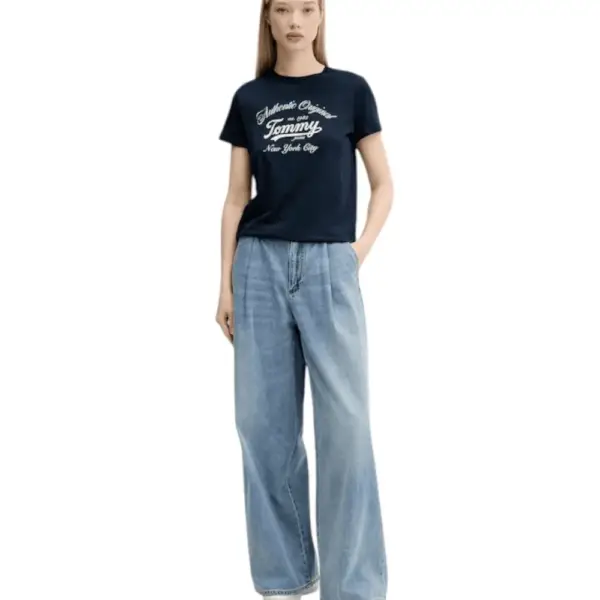 Tommy Hilfiger - Γυναικείο T-shirt Essential Regular Fit DW0DW21404-C1G Μπλε Σκούρο DW0DW21404-C1G