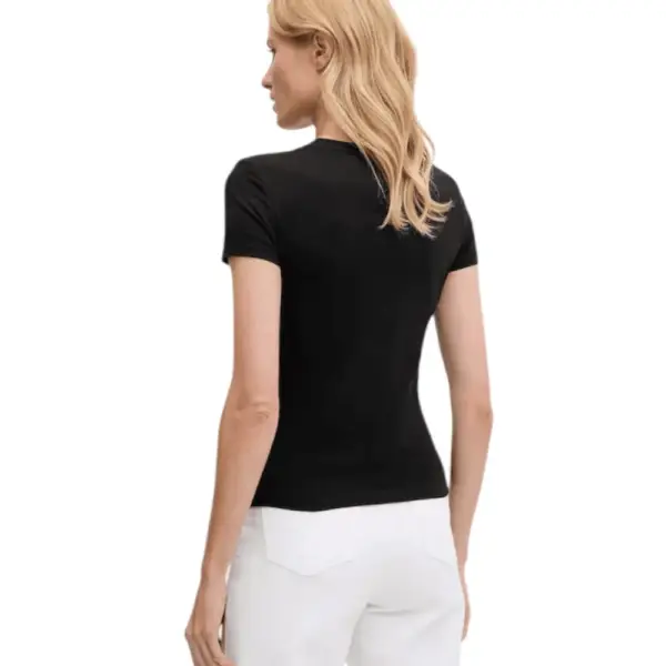 Tommy Hilfiger - Γυναικείο T-shirt Linear Slim Fit DW0DW21164-BDS Μαύρο DW0DW21164-BDS