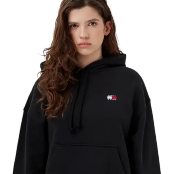 Tommy Hilfiger - Γυναικείο Φούτερ Badge Regular Fit DW0DW19414-BDS Μαύρο DW0DW19414-BDS