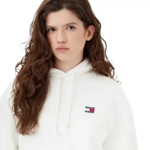 Tommy Hilfiger - Γυναικείο Φούτερ Badge Regular Fit DW0DW19414-YBL Λευκό DW0DW19414-YBL