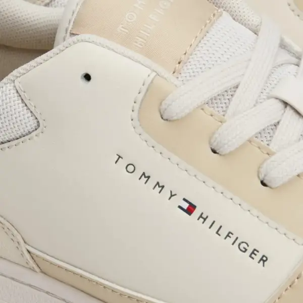Tommy Hilfiger – Ανδρικά Δερμάτινα Sneakers Th Basket Core Lth Mix Ess FM0FM05058-PQT Γκρι FM0FM05058-PQT