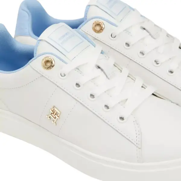 Tommy Hilfiger – Δερμάτινα Γυναικεία Sneakers FW0FW07999-0F6 Εκρού Μπλε FW0FW07999-0F6