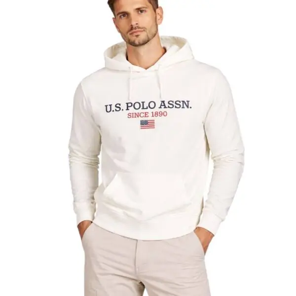 U.S. Polo Assn. - Ανδρικό Φούτερ με Κουκούλα 64460-53223-101 Λευκό