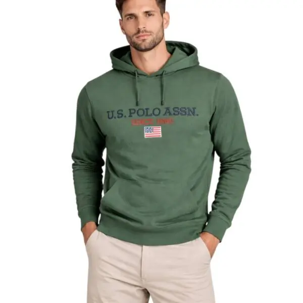 U.S. Polo Assn. - Ανδρικό Φούτερ με Κουκούλα 64460-53223-249 Πράσινο