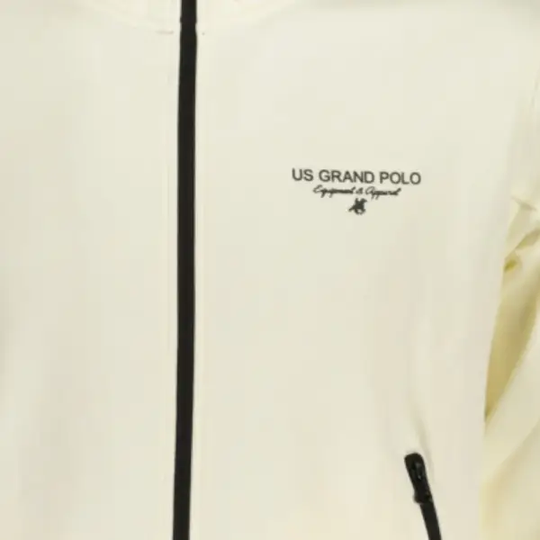 U.S.Grand Polo Club - Ανδρική Ζακέτα Με Λογότυπο USF897-WHITE Λευκό USF897-WHITE