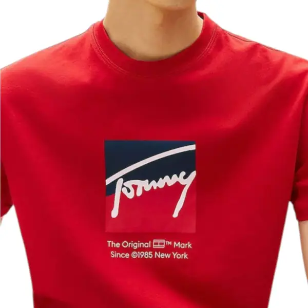 Tommy Hilfiger - Ανδρικό T-shirt Tjm Reg Rwb Dna Tee Dark DM0DM21940-XLE Κόκκινο DM0DM21940-XLE