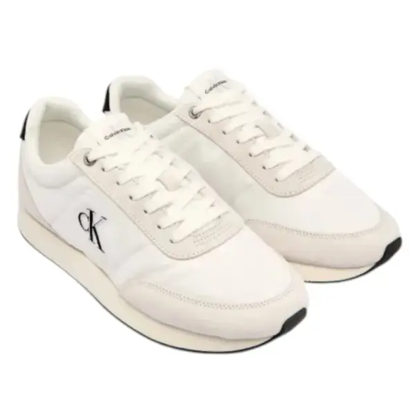 Calvin Klein - Ανδρικά Sneakers Ck Retro Runner Ess Mix Mat YM0YM01361-01W Λευκό YM0YM01361-01W