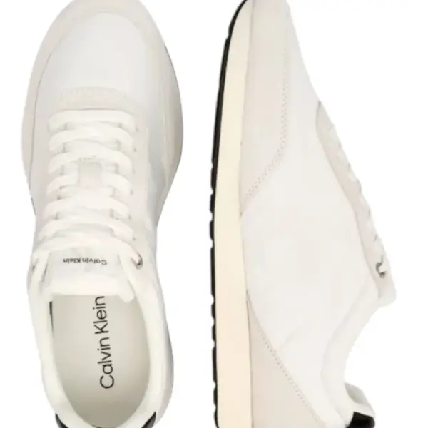 Calvin Klein - Ανδρικά Sneakers Ck Retro Runner Ess Mix Mat YM0YM01361-01W Λευκό YM0YM01361-01W