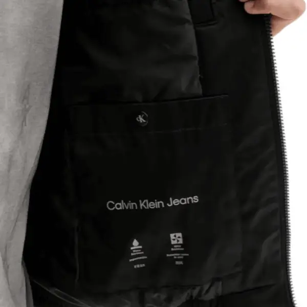 Calvin Klein - Ανδρικό Αδιάβροχο Χειμωνιάτικο Μπουφάν Bomber Harrington Regular Fit LV04RC516G-UB1 Μαύρο LV04RC516G-UB1