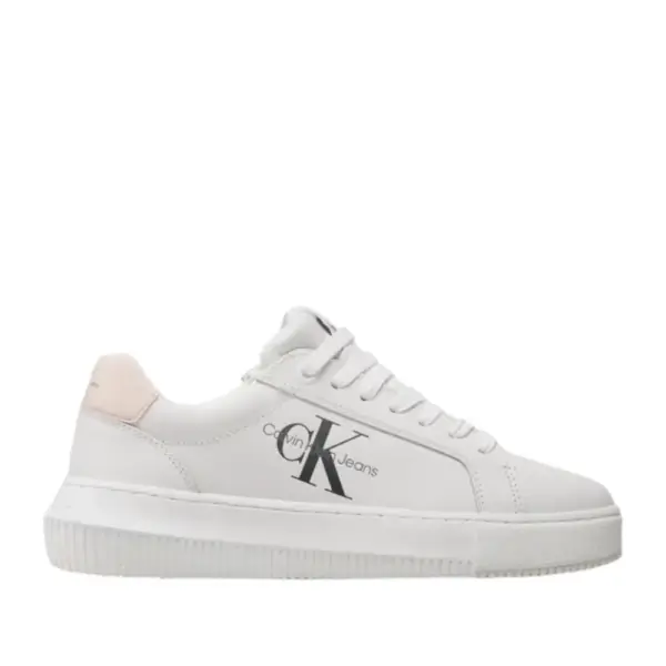 Calvin Klein - Γυναικεία Δερμάτινα Sneakers Chunky Cupsole Mono Wn YW0YW00823-02T Λευκό